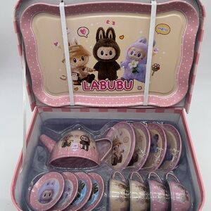 Labubu Inspired Kids Tea Set - Pink and Cream
